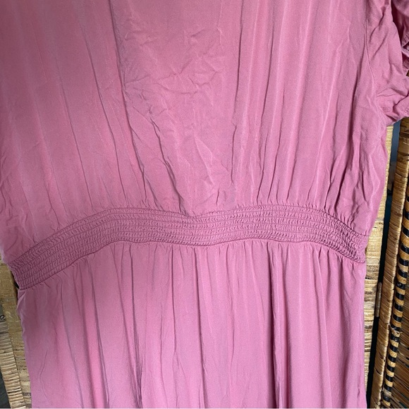 Torrid dusty Pink mauve Maxi Dress with Pleated Flutter Sleeves plus size 3X - Picture 7 of 11